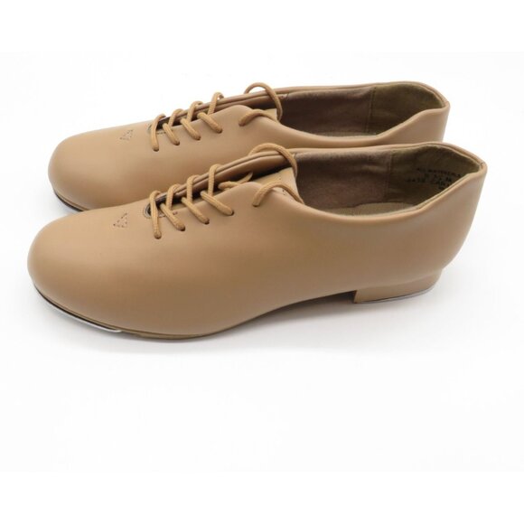 Capezio Adult Oxford Tan Lace-Up Tap Shoes Size 5.5M Synthetic Material NWOB - Picture 5 of 7